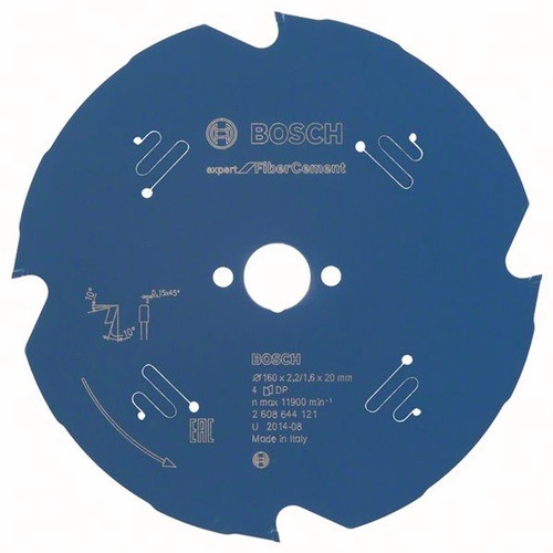 BOSCH 2608644121 Kreissägeblatt Expert for Fibre Cement Außen-Ø 160 mm Zähnezahl