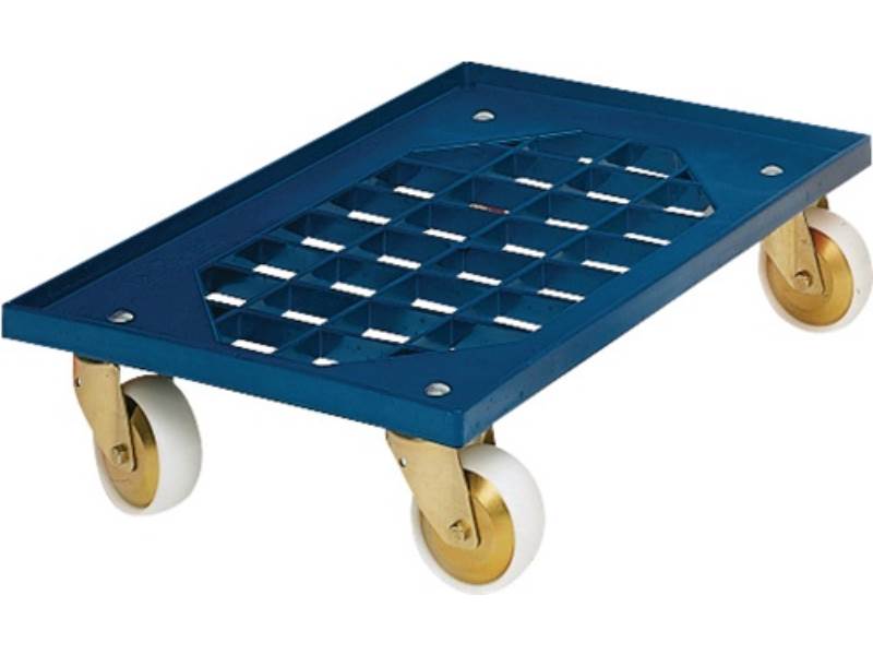 Kistenroller Tragfähigkeit 250 kg Polymer-Bereifung L600xB400mm ABS-Kunststoff