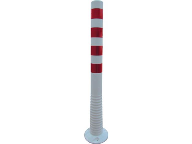 12231 UV Sperrpfosten  Kunststoff weiß/rot Ø 80 mm zum Aufschrauben Höhe über F