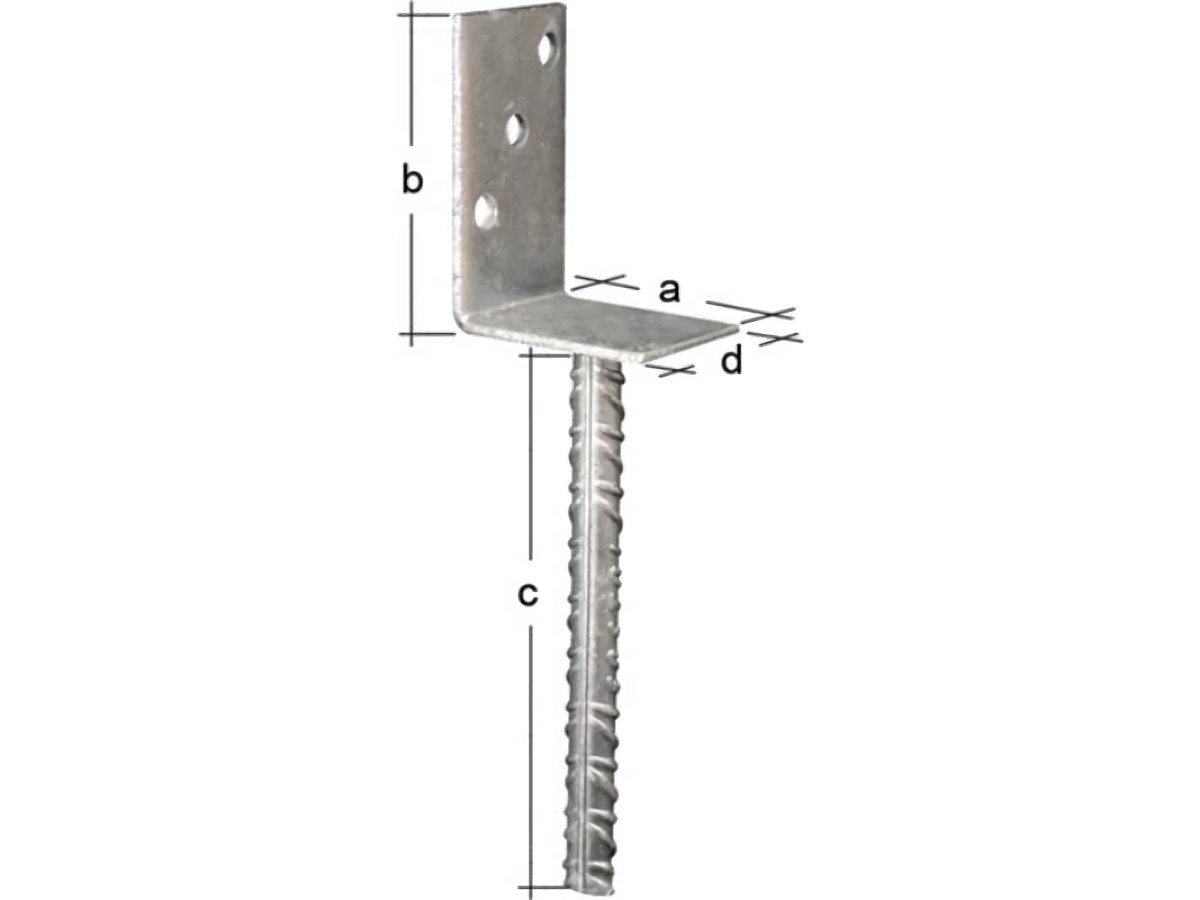 GAH 213954 L-Pfostenträger ETA-10/0210 80x100x200x60mm feuerverzinkt