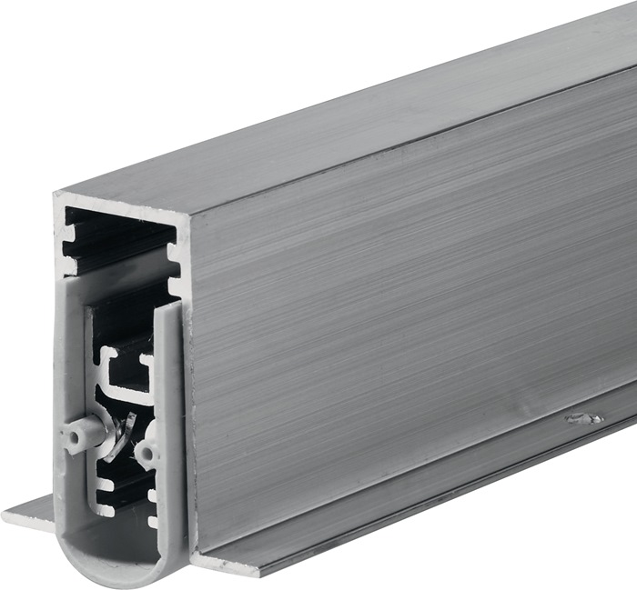 ELLEN 0500112 Türdichtung EllenMatic Soundproof Omega DIY 1 seitig Länge 1208 mm Breite 15 mm Aluminium blank silber  automatische Türbodendichtung · mit Silikondichtung · zum Einnuten und Schrauben ohne Montagewinkel · Aluminium · Dichtungshub max 20 mm