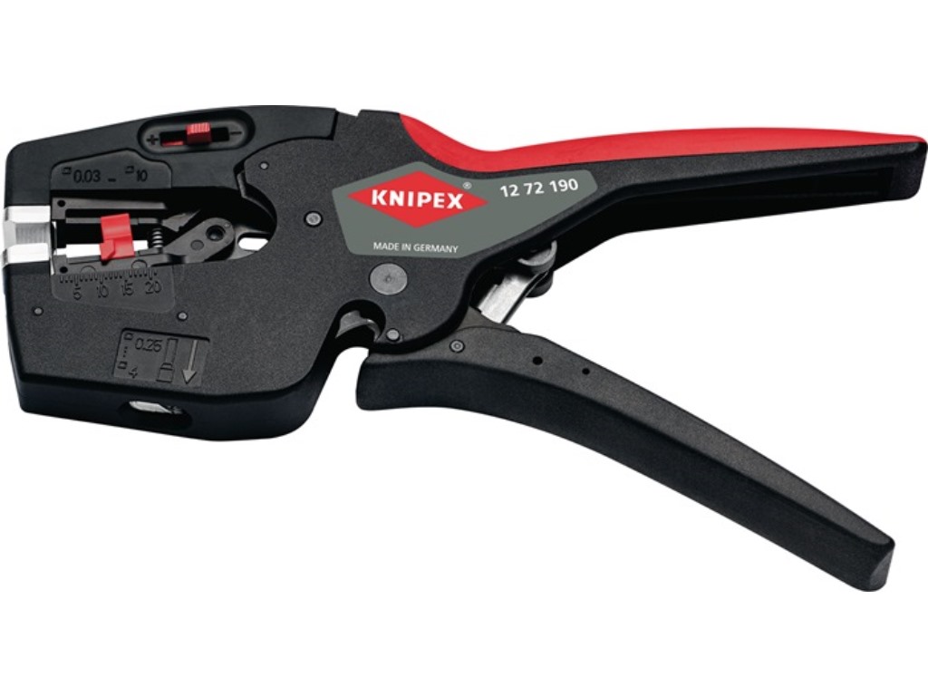 KNIPEX 12 72 190 Abisolier- und Crimpzange  Länge 190 mm 0,03 - 10 mm² (AWG 32 -
