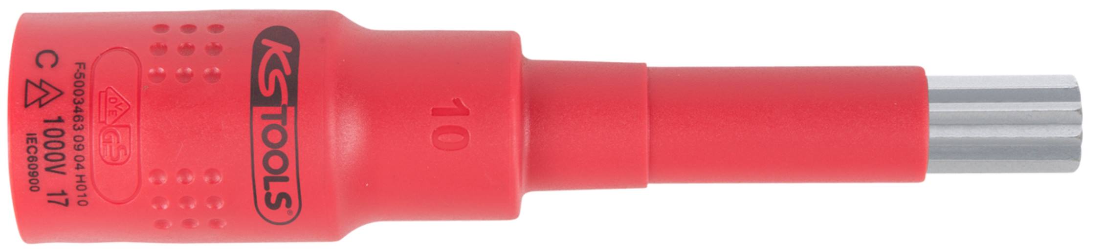 KS Tools 118.3894 3/8 Isolierte Bit-Stecknuss Vielzahn, M10, isoliert
