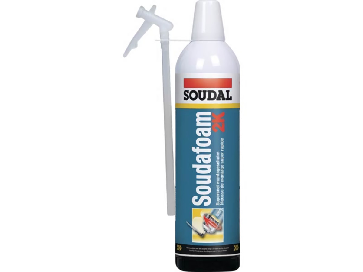 SOUDAL 105605 2K-Türzargenschaum SOUDAFOAM 400 ml B2 grün mit Einweghandschuhen