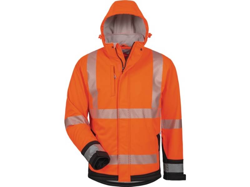 ELYSEE 23436-3 Winter-Warnschutz-Softshelljacke Lukas Größe XL orange/schwarz