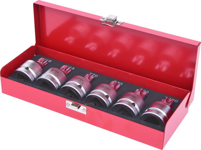 KS Tools 515.0010 3/4'' Kraft-Bit-Stecknuss-Satz, 6-tlg., TX+Vielzahn