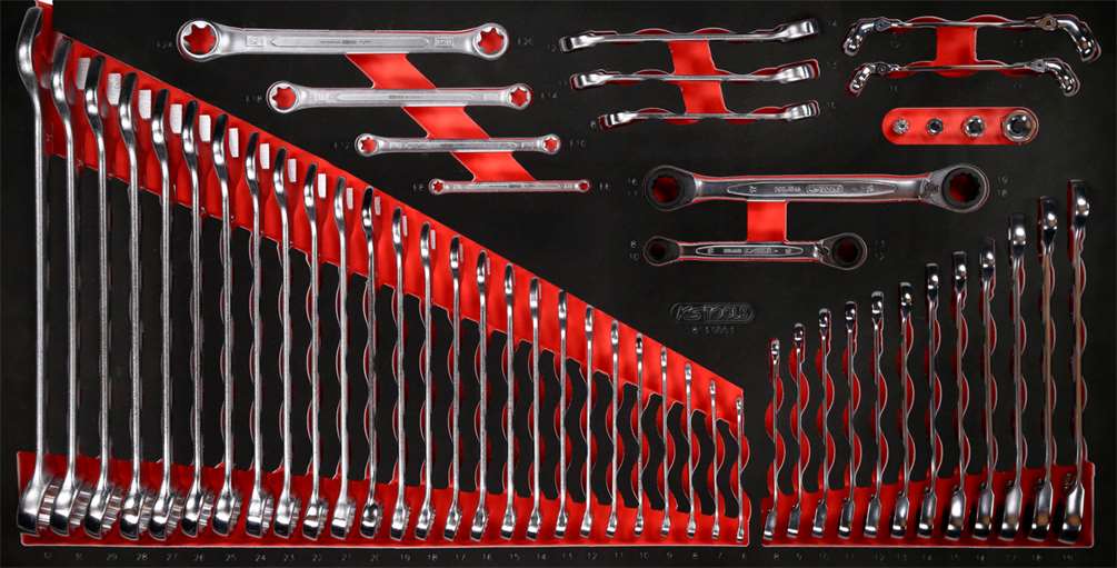 KS-Tools 813.0053 Schraubenschlüssel-Satz in Schaumstoffeinlage, 53-tlg