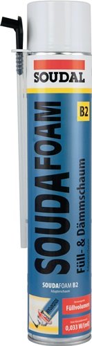 SOUDAL 106178 1K-Montageschaum SOUDAFOAM 750 ml B2 champagner mit Einweghandschu