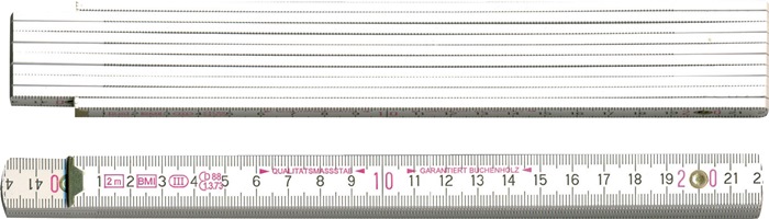 BMI 979806200 Gliedermaßstab  Länge 2 m Breite 16 mm mm/cm EG III Buche weiß