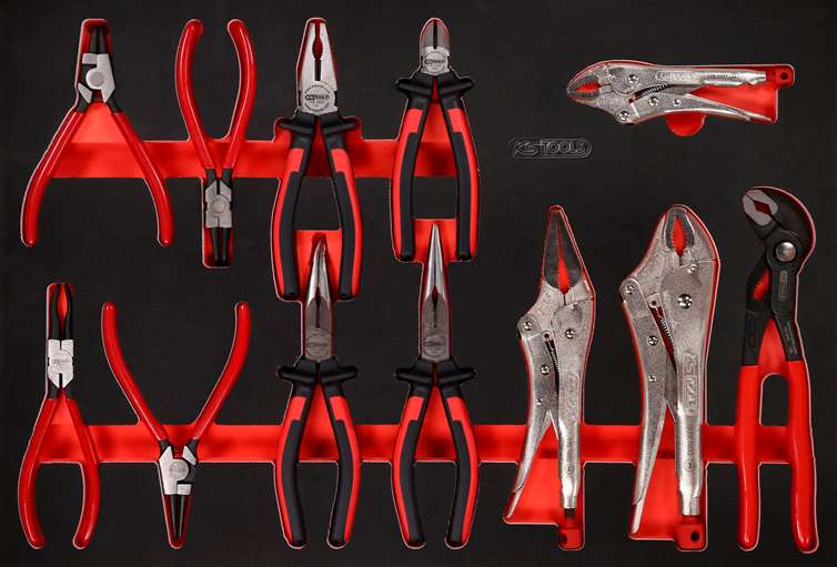 KS-Tools 811.0012 Zangen-Satz in Schaumstoffeinlage, 12-tlg