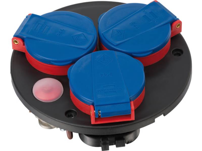 BRENNENSTUHL 1081090 Steckdosen Einsatz 3fach sw/rot/blau Thermostat Typ102 IP44