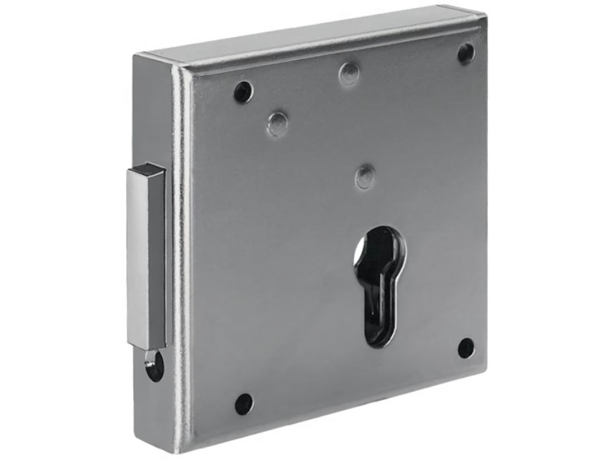 AMF 12013 Gittertor-Riegelschloss 100 DIN rechts PZ aufliegend 65 mm