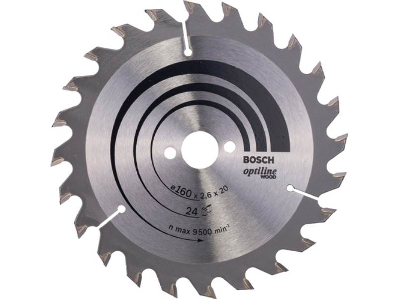 BOSCH 2608640596 Kreissägeblatt PRO Wood Außen-Ø 160 mm Zähnezahl 24 WZ Bohrung
