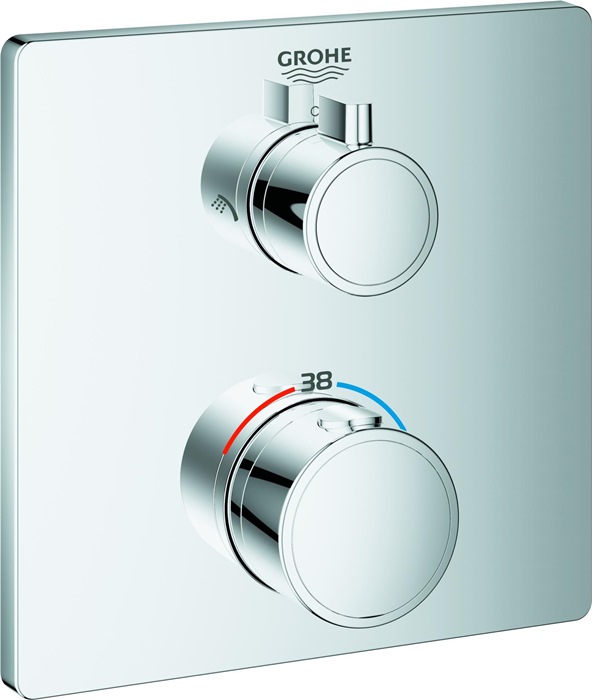 GROHE 24079000 Fertigmontageset Grohtherm 2 Abgänge chrom SafeStop, SafeStop Plu