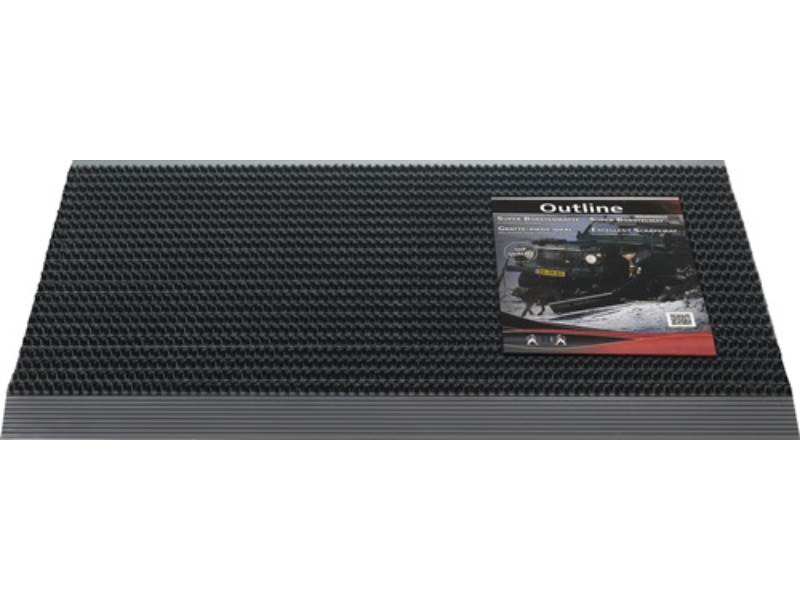 3251506107 Fußmatte Alu-Anlaufkante schwarz/schwarz PP/Alu L500xB800xS22mm