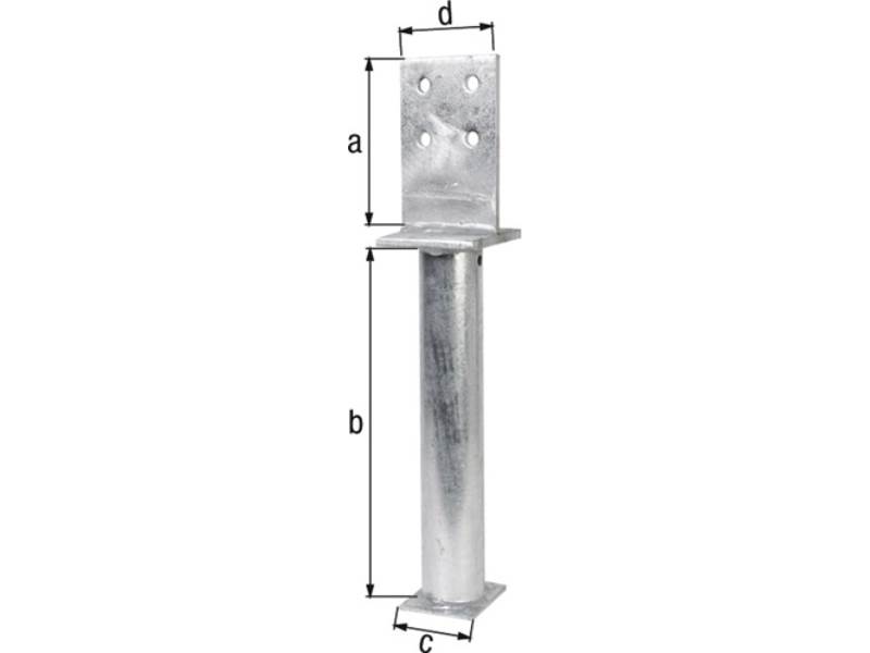 GAH 212681 T-Pfostenträger  130x500x80x90mm Stahl roh feuerverzinkt