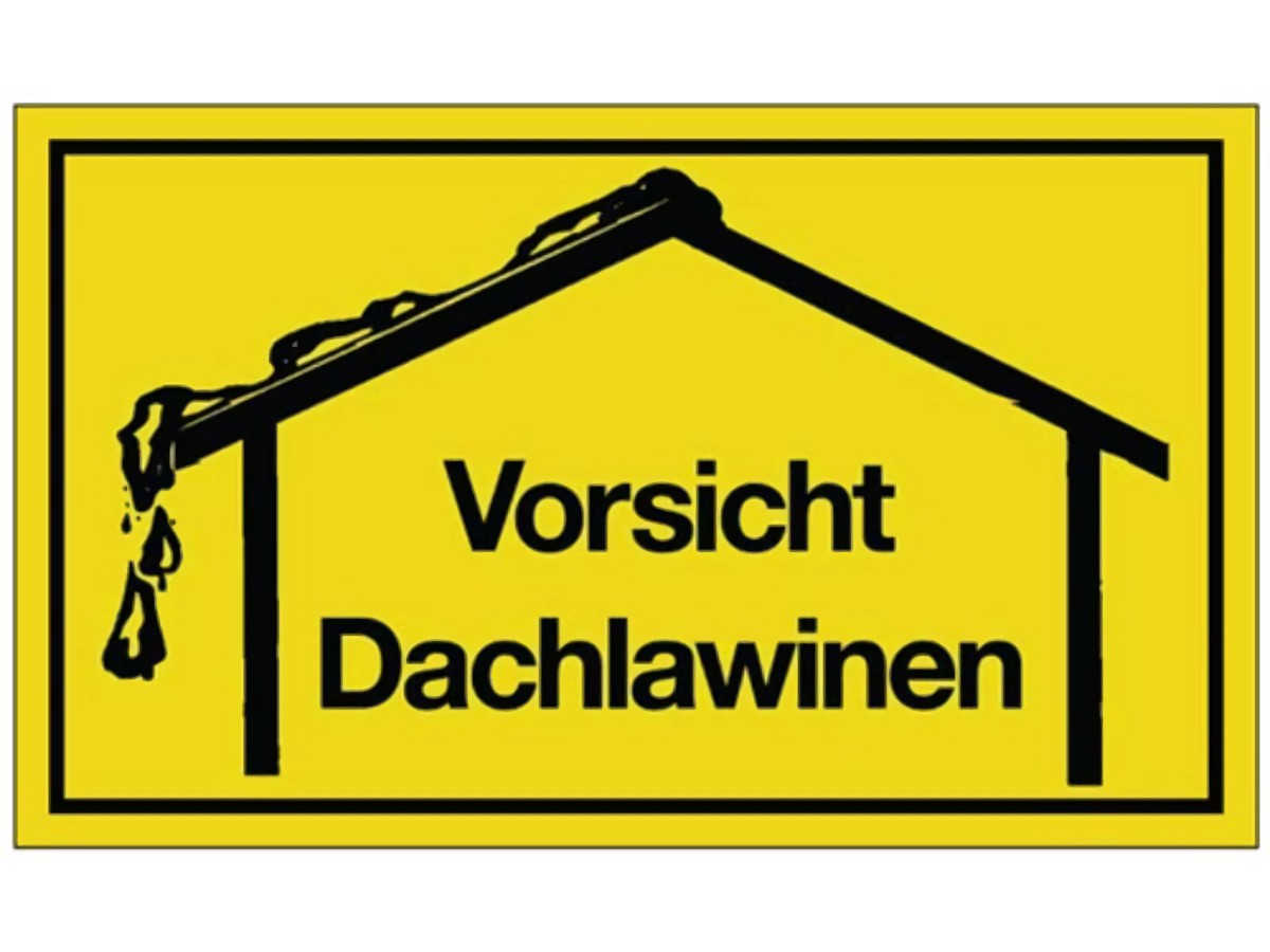 Hinweiszeichen Vorsicht Dachlawinen L250xB150 mm gelb schwarz Kunststoff