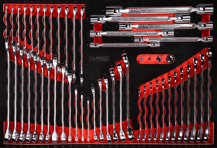 KS-Tools 811.0053 Schraubenschlüssel-Satz in Schaumstoffeinlage, 53-tlg