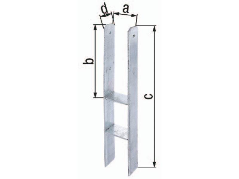 GAH 213893 H-Pfostenträger ETA-10/0210 141x300x600x60mm Stahl roh feuerverzinkt