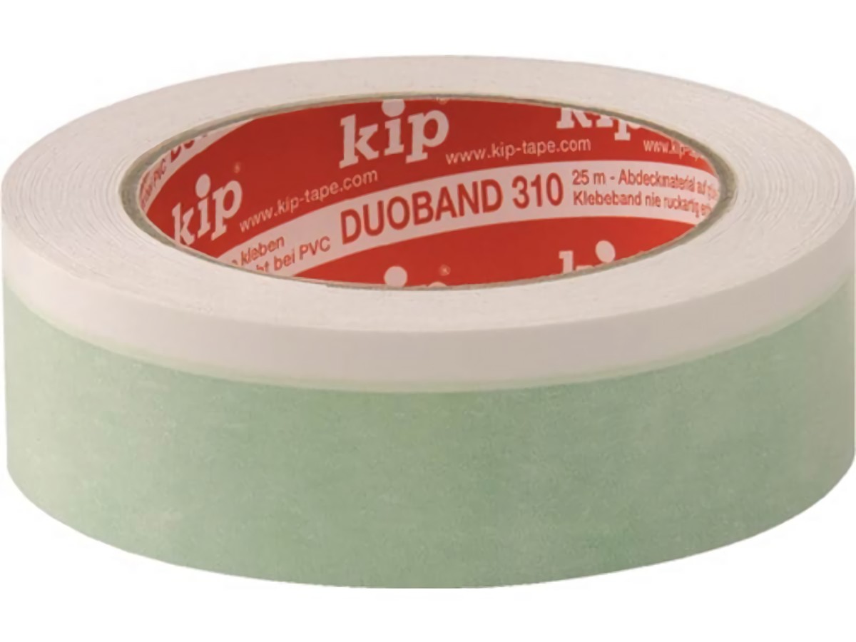 KIP 310-35 Doppelseitiges Klebeband Duoband 310 Länge 25 m Breite 35 mm grün/wei