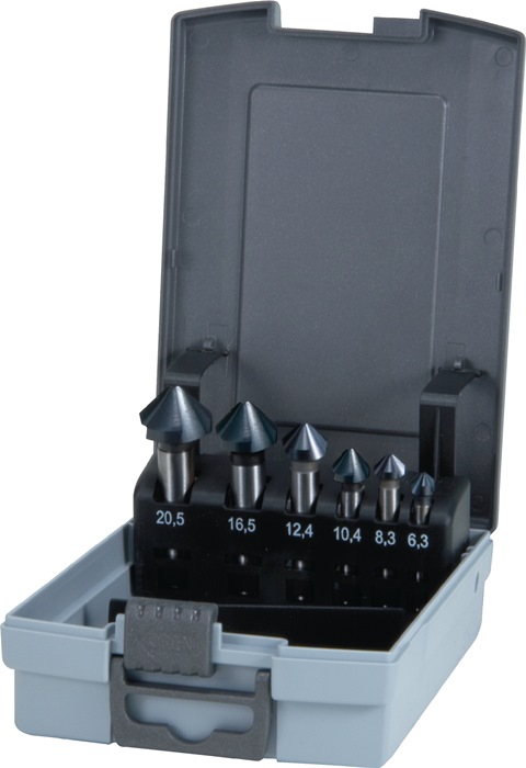 RUKO 102152FRO/RUKO Kegelsenker-Satz DIN 335 C 90 ° 6,3-20,5 mm HSS TiAlN 6-teil