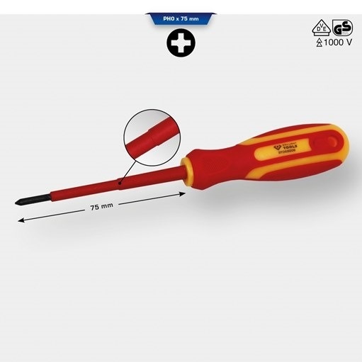 Brilliant Tools  BT068006 VDE Schraubendreher PH Phillips PH0 x 75 mm