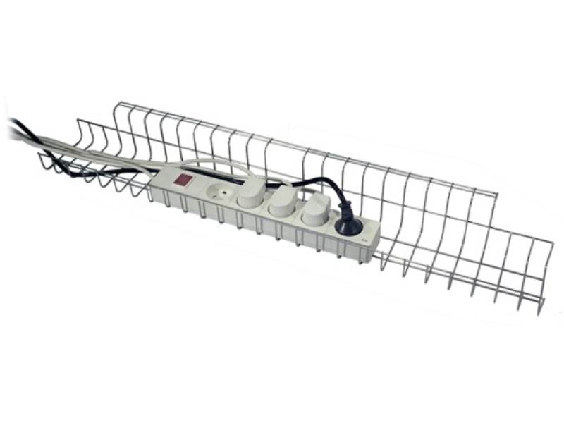 14198-8 Kabelkorb B790xT100xH80-85mm silber passend für Schreibtisch