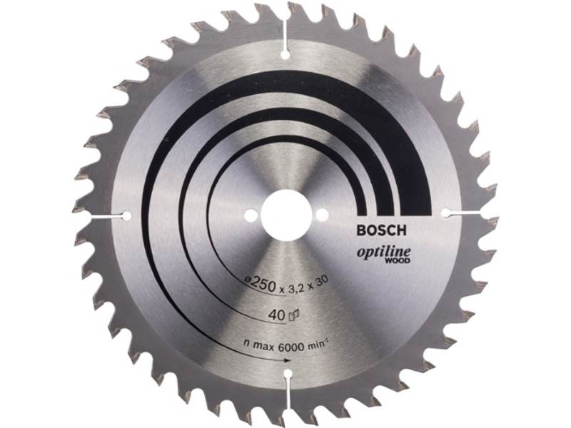 BOSCH 2608640728 Kreissägeblatt PRO Wood Außen-Ø 250 mm Zähnezahl 40 WZ Bohrung