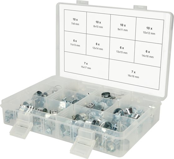 KS Tools 970.0770 Sortiment Mini-Schlauchklemmen,Ø 7-18mm, 78-tlg.