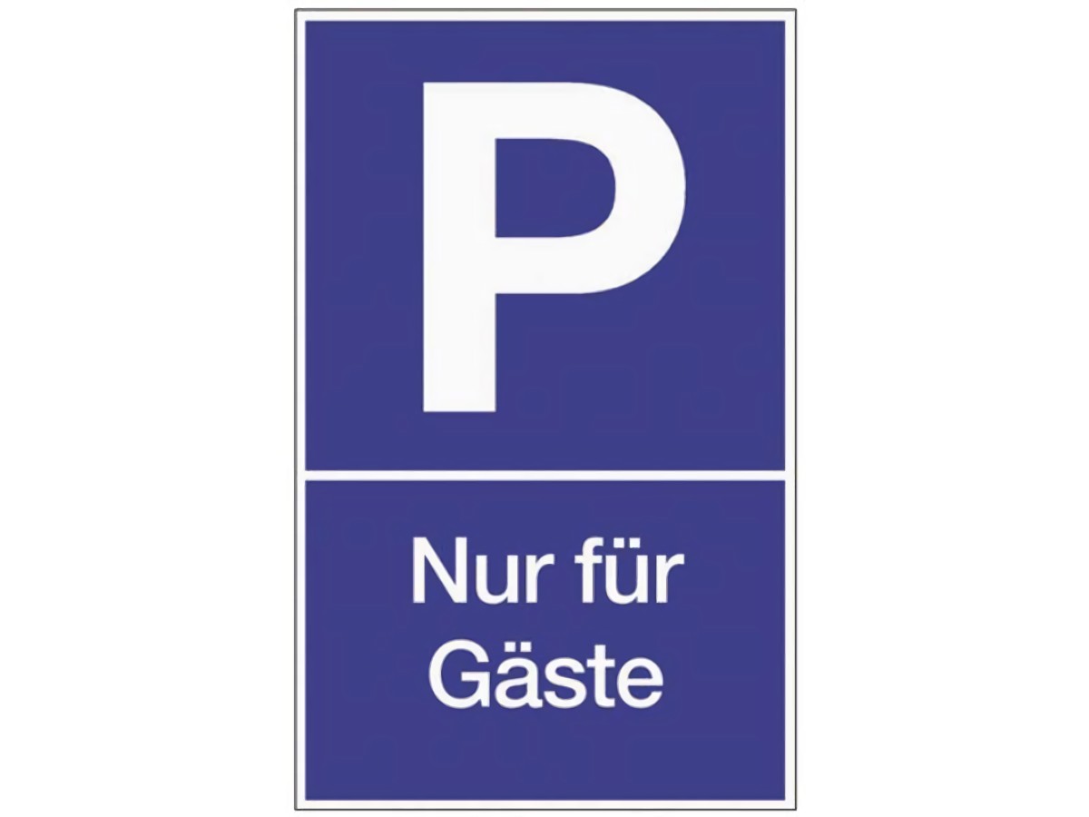 Parkplatzbeschilderung Parken für Gäste L250xB400 mm Kunststoff blau/weiß