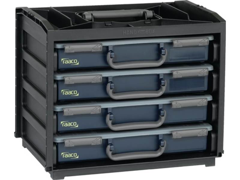 RAACO 136242 Sortimentskastentresor  B376xT310xH265mm 4 Fächer mit Sortimentskäs