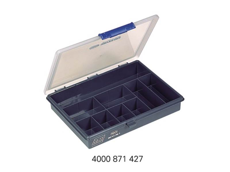 RAACO 136150 Sortimentskasten  B240xT195xH43mm 9 Fächer transparent dunkelblau