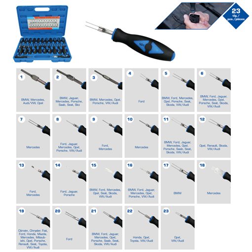 Brilliant Tools  BT511100 Stecker-Entriegelungswerkzeug-Satz, 23-tlg.