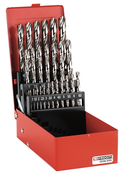 Facom 222A.TJ50 Sortiment Gefraeste Bohrer Set, 50-tlg