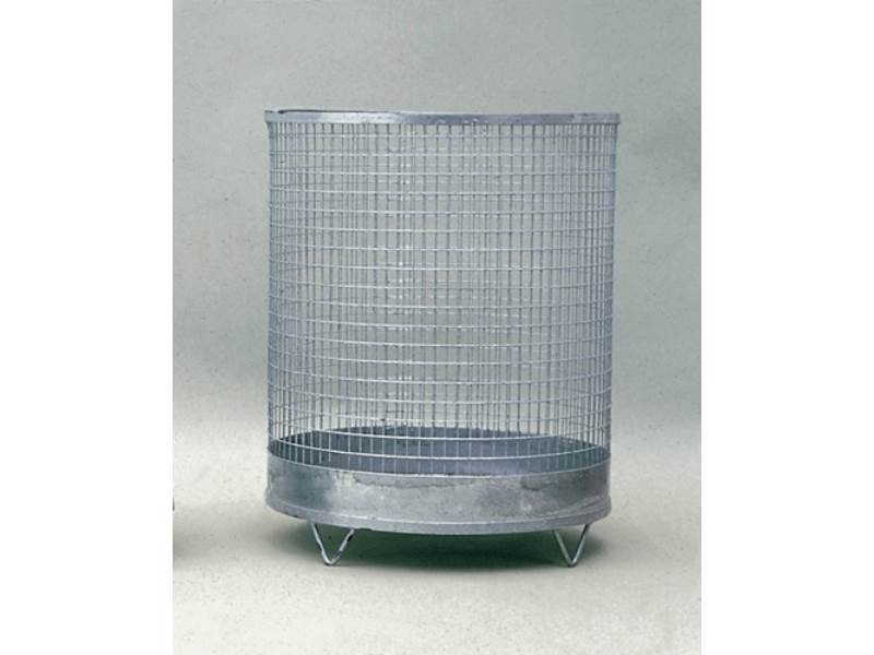 Abfallkorb H600xD400 mm 75 l Drahtgitter verzinkt mit 4 Füßen