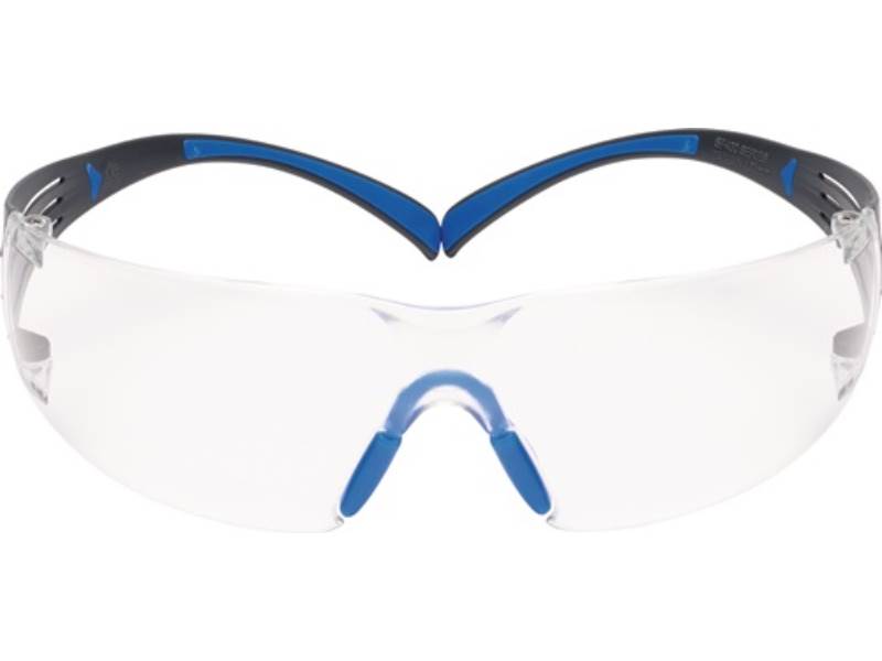 3M 7100148074 Schutzbrille SecureFit F400 EN 166 Bügel graublau, Scheibe klar P
