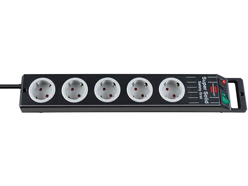 BRENNENSTUHL 1153380115 Mehrfach-Steckdosenleiste sw/ligr *DE* 5Fach, ,