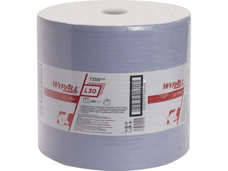 KIMBERLY-CLARK 7359 Wischtuch WYPALL L30 7359 L.ca.380 mmxB.ca.350 mm blau 3-lag