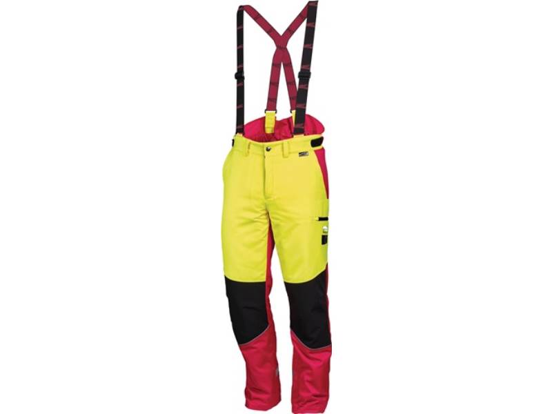 L+D 4117/60 Forstschutzhose Komfort Größe 60 neongelb/rot