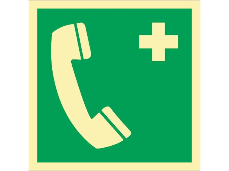 Rettungszeichen L148xB148 mm Nottelefon Kunststoff