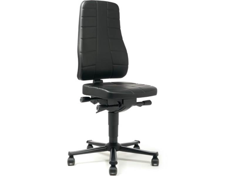 BIMOS 9643-2571 Arbeitsdrehstuhl Highline Rollen Kunstlederpolster schwarz 450-6