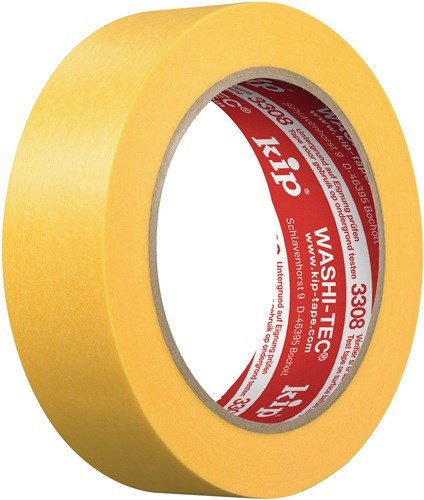 Abdeckband 3308 WASHI-TEC® Premium PLUS gelb L.50m B.36mm Rl.KIP sehr dünnes WASHI-TEC® Klebeband aus original japanischem Washi-Papier mit einem speziellen Acrylatkleber für eine sehr gute UV-, Witterungs- und Alterungsbeständigkeit · sehr reißfest und a