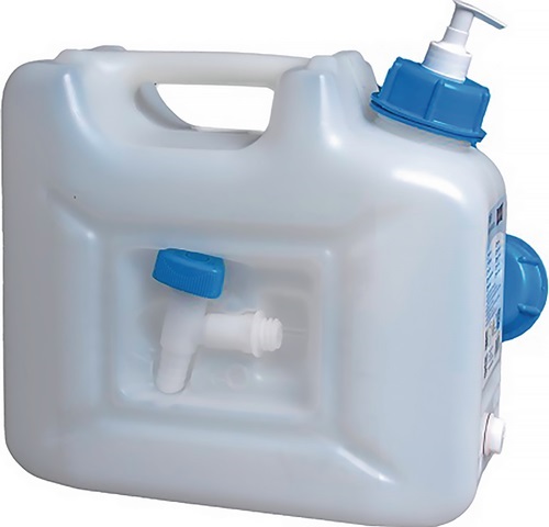 HÜNERSDORFF 816510 Wasserkanister  12 l HDPE mit Ablasshahn + Pumpspender H310x1