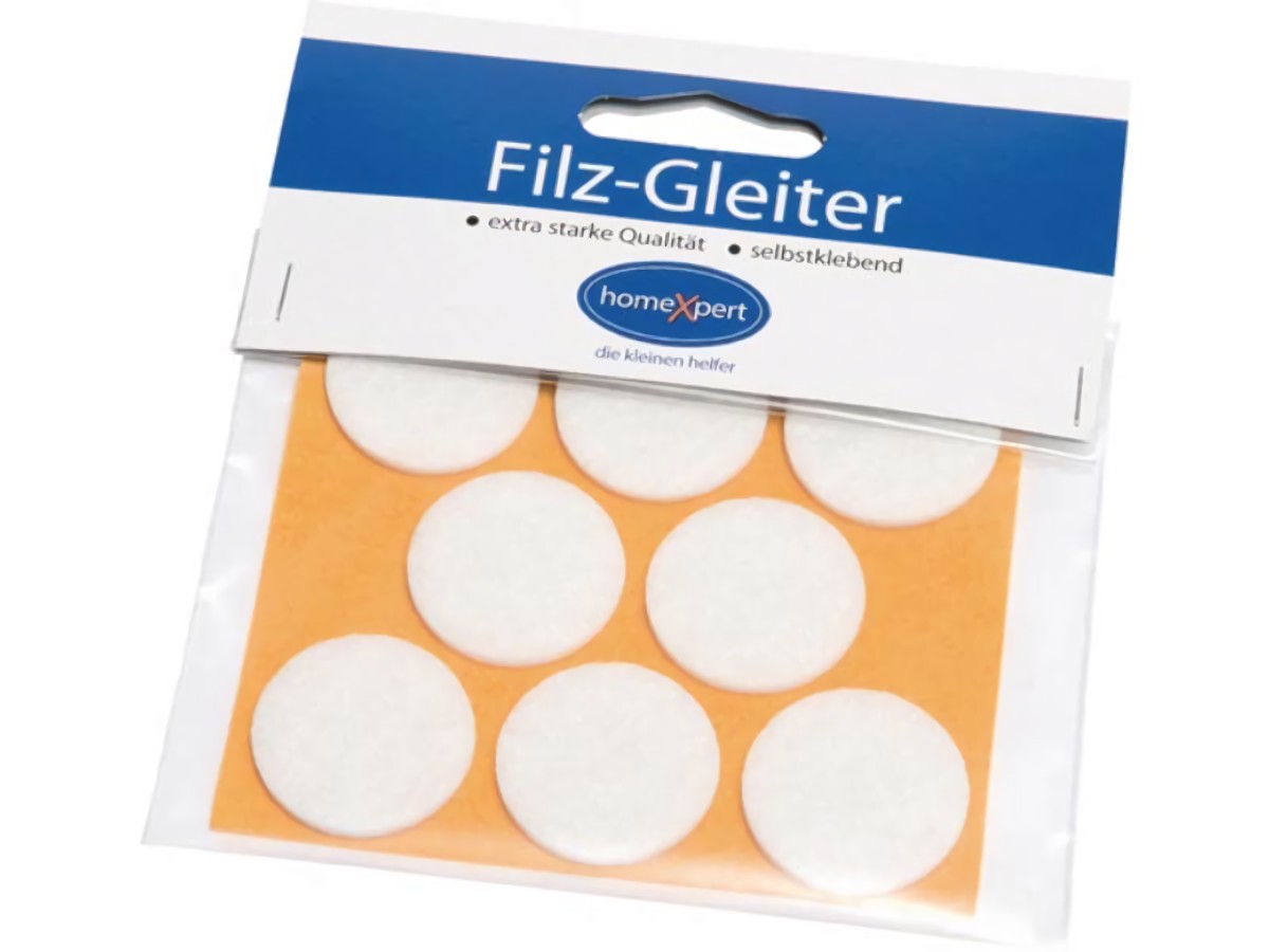 522801 Filzgleiter  28 mm Filz weiß selbstklebend