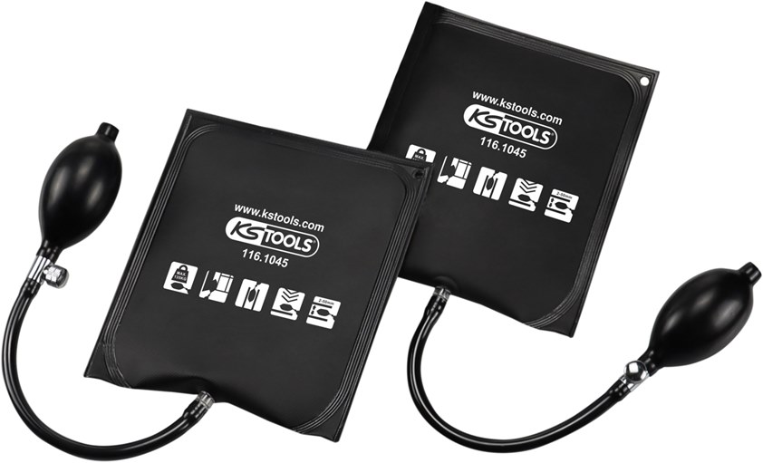 KS Tools 116.1045 Druckkissen-Satz mit Handpumpe, 2-tlg, 161x166mm