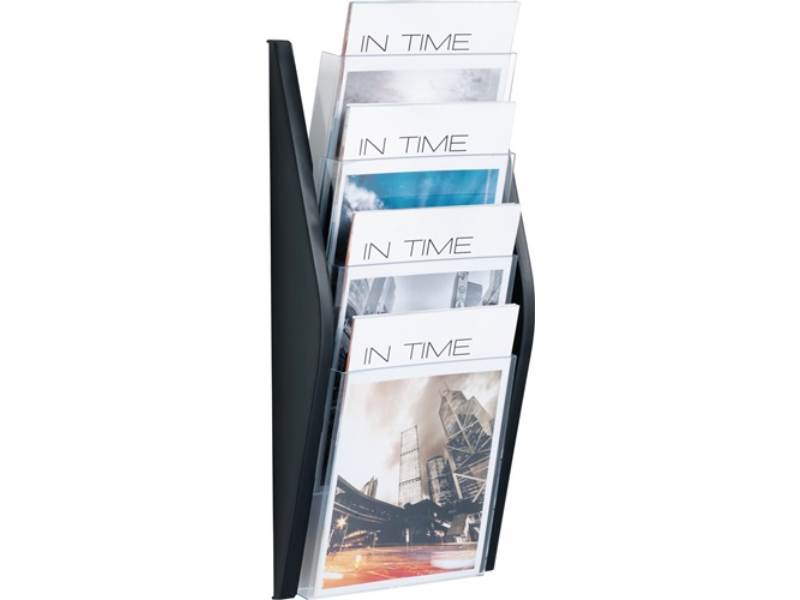 HELIT H62701-95 Prospekthalter  H540xB280xT80mm DIN A4 hoch schwarz