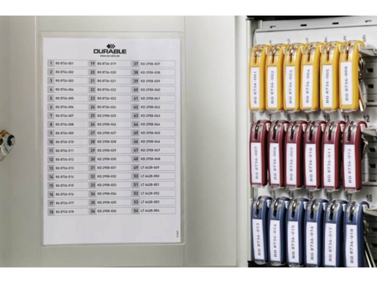 1967-23 Schlüsselschrank H400xB302xT118mm 1-türig Zahlenschloss Anzahl Haken 72