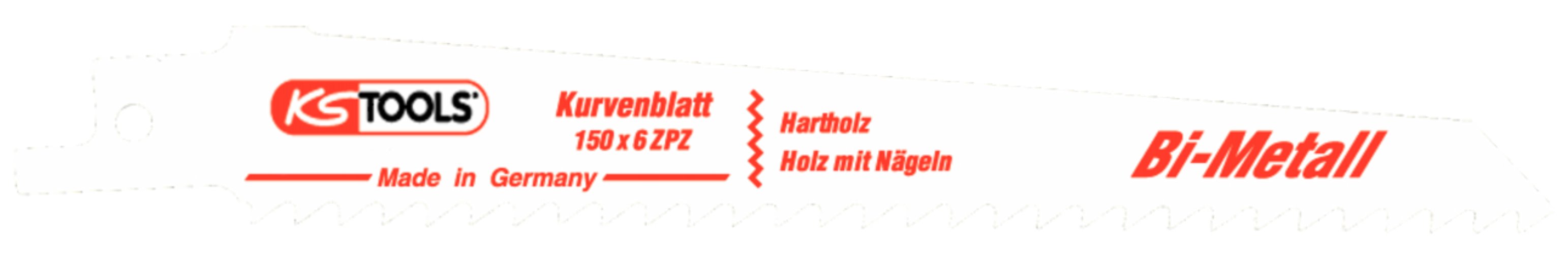 KS Tools 129.4016 Bi-Metall-Säbelsägeblatt, 150mm, 4,2mm, 5er Pck