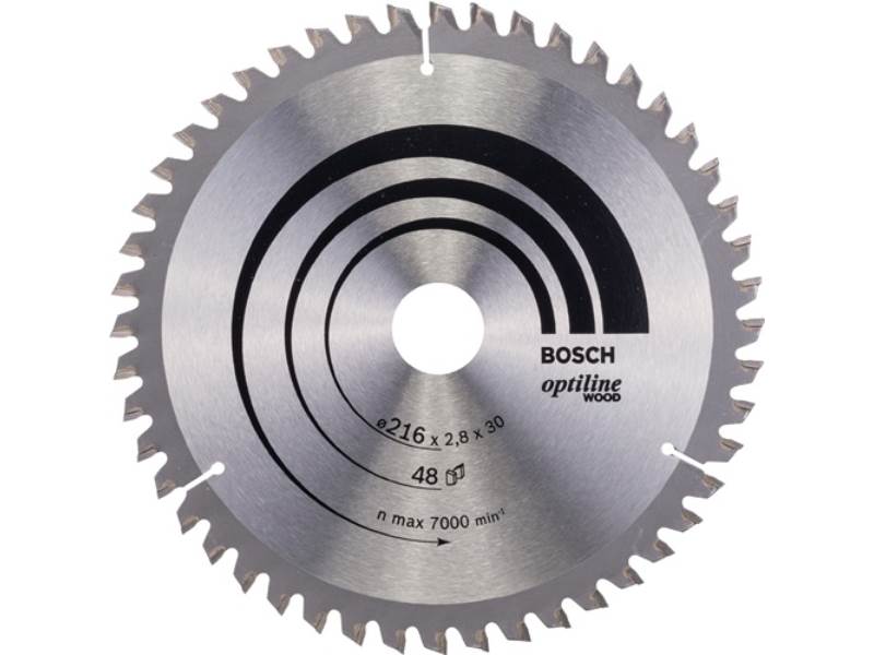 BOSCH 2608640641 Kreissägeblatt PRO Wood Außen-Ø 216 mm Zähnezahl 48 WZ/N Bohrun