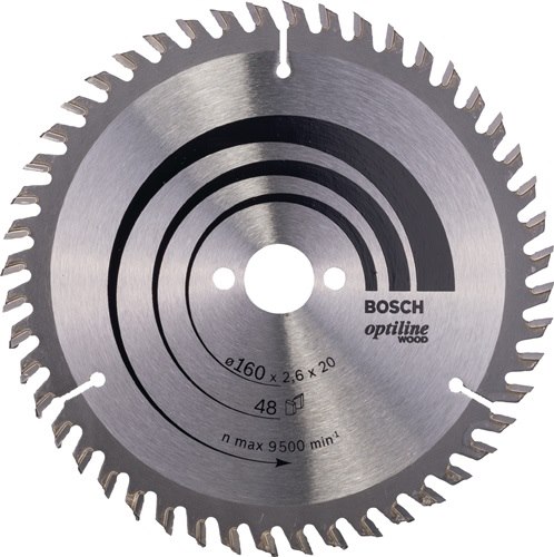 BOSCH 2608640732 Kreissägeblatt PRO Wood Außen-Ø 160 mm Zähnezahl 48 WZ Bohrung